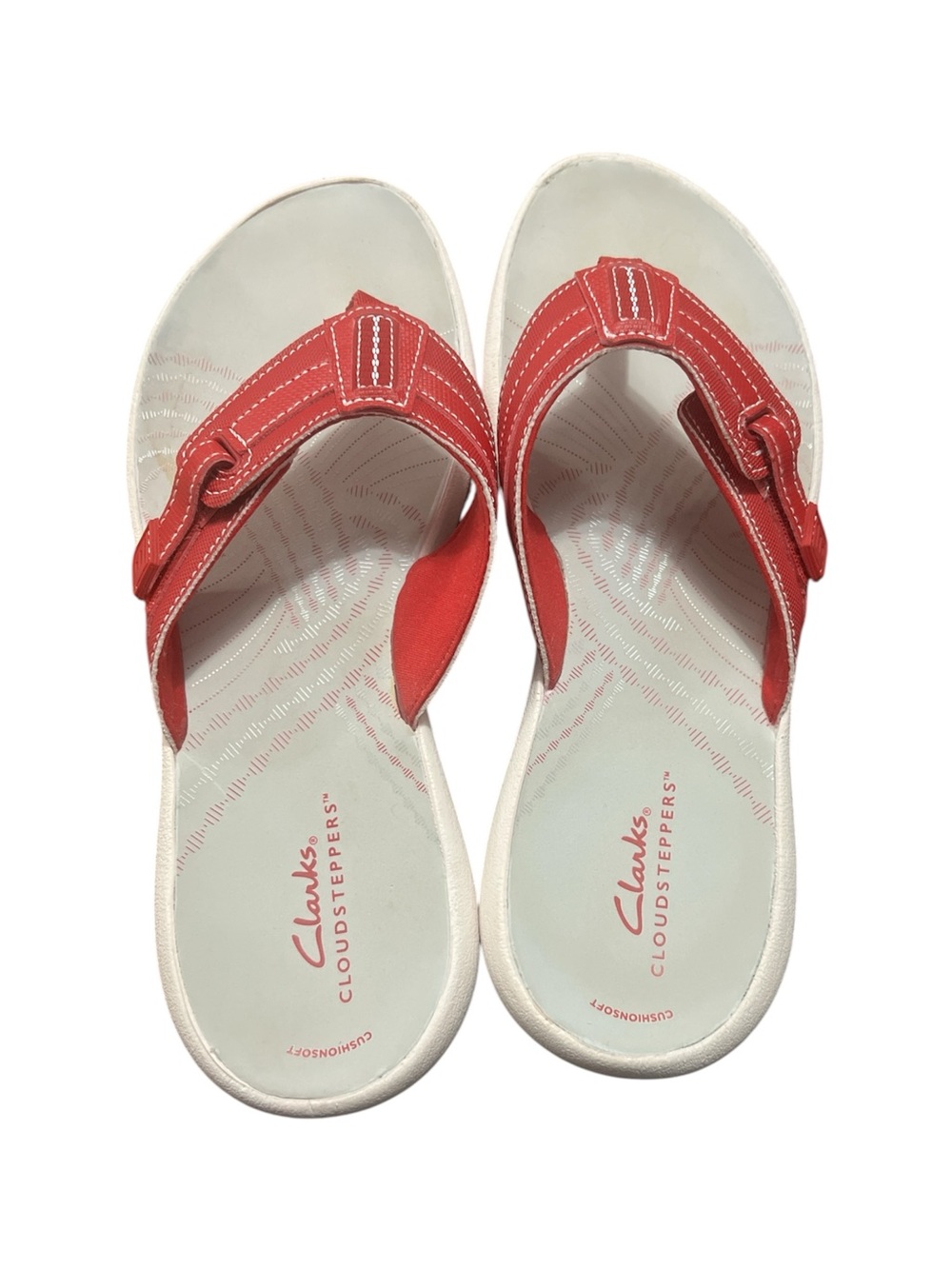 Clarks Coral Red Cloudsteppers Women's Thong Sandals